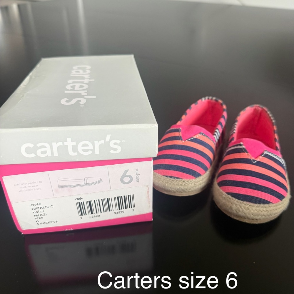 Carter's Vibrant Pink and Navy Striped Sneakers